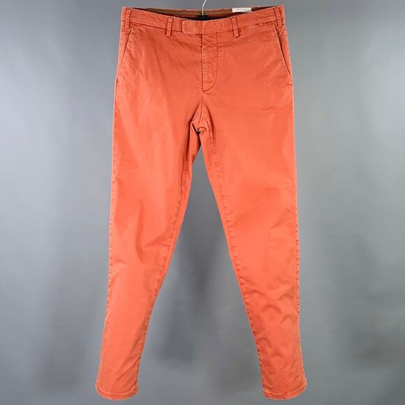 Boglioli Other - BOGLIOLI Size 30 Orange Rust Cotton Blend Flat Front Casual Pants